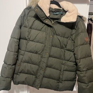 Ralph Lauren Women's Olive Puffer Jacket